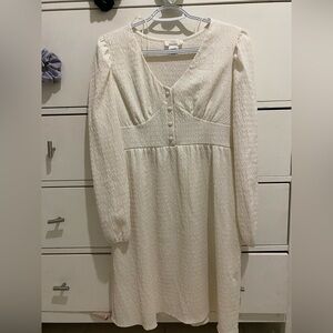 Boho Cream Long Sleeve Dress